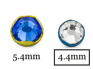 Tilum 14g - 12g Internally Threaded Titanium 4.4mm Jeweled Prong-Set Top - Price Per 1 - Painful Pleasures