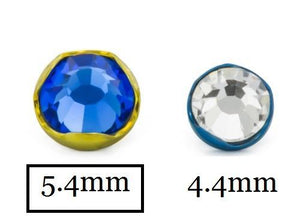 Tilum 14g - 12g Internally Threaded Titanium 5.4mm Jeweled Prong-Set Top - Price Per 1 - Painful Pleasures