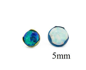 Tilum 14g - 12g Titanium 5mm Opal Prong-Set Top - Price Per 1 - Painful Pleasures