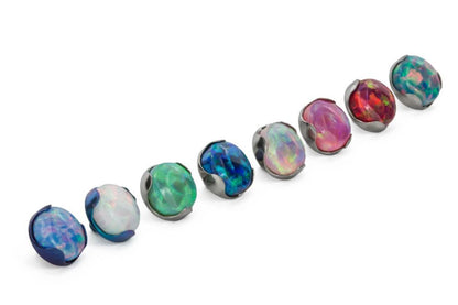Tilum 14g - 12g Titanium 5mm Opal Prong-Set Top - Price Per 1 - Painful Pleasures