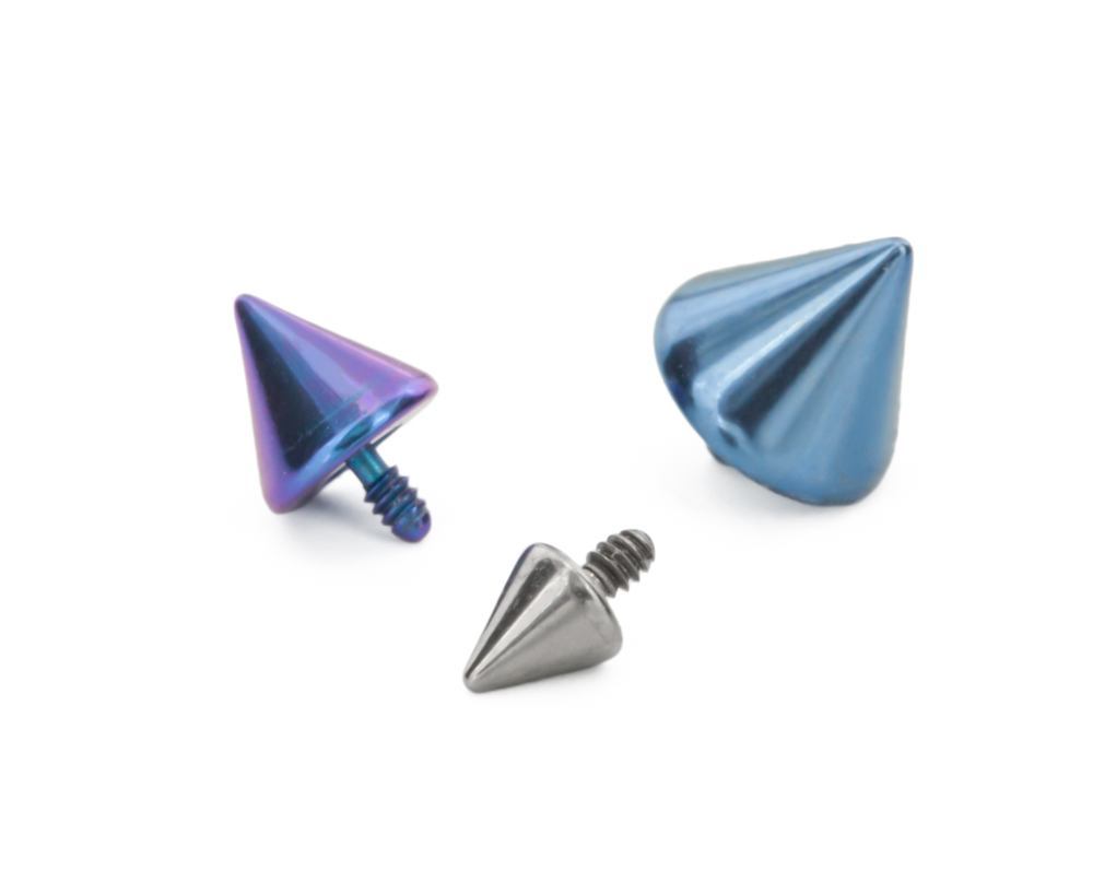 16g Internal 0.8mm Threading Titanium Cone Spike Top - Price Per 1