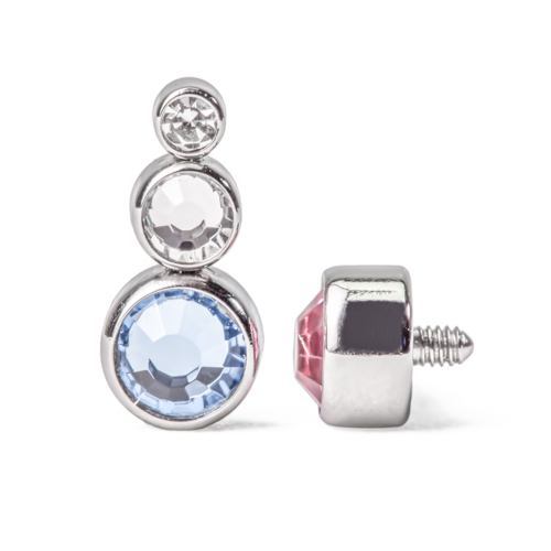 Tilum 14g-12g Internally Threaded Tear Drop Cluster Top - Choose 4mm Jewel Color - Price Per 1