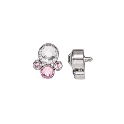 Tilum 18g-16g Internally Threaded Jewel Bubble Cluster Top with 4mm Crystal - Price Per 1