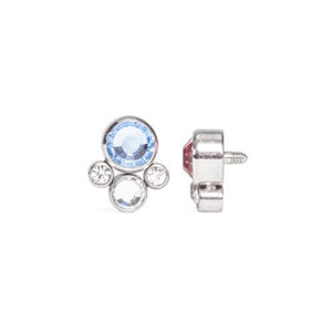 Tilum 14g-12g Internally Threaded Bubble Cluster Top - Choose 4mm Jewel Color - Price Per 1 - Painful Pleasures