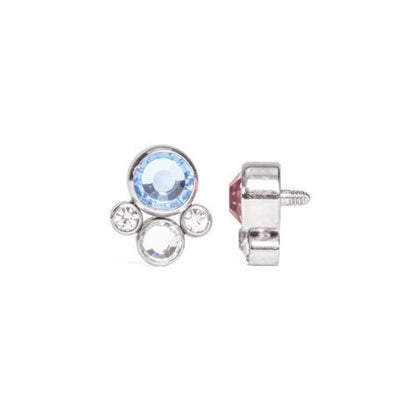 Tilum 14g-12g Internally Threaded Bubble Cluster Top - Choose 4mm Jewel Color - Price Per 1 - Painful Pleasures