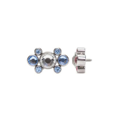 Tilum 18g-16g Internally Threaded Jewel Galaxy Cluster Top with 4mm Crystal - Price Per 1 - Painful Pleasures