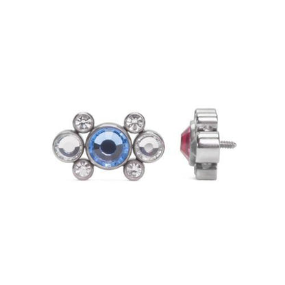 Tilum 18g-16g Internally Threaded Galaxy Cluster Top - Choose 4mm Jewel Color - Price Per 1 - Painful Pleasures