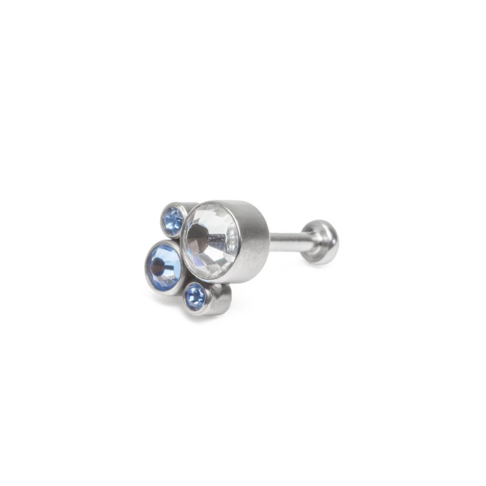Tilum 18g-16g Internally Threaded Jewel Bubble Cluster Top with 4mm Crystal - Price Per 1