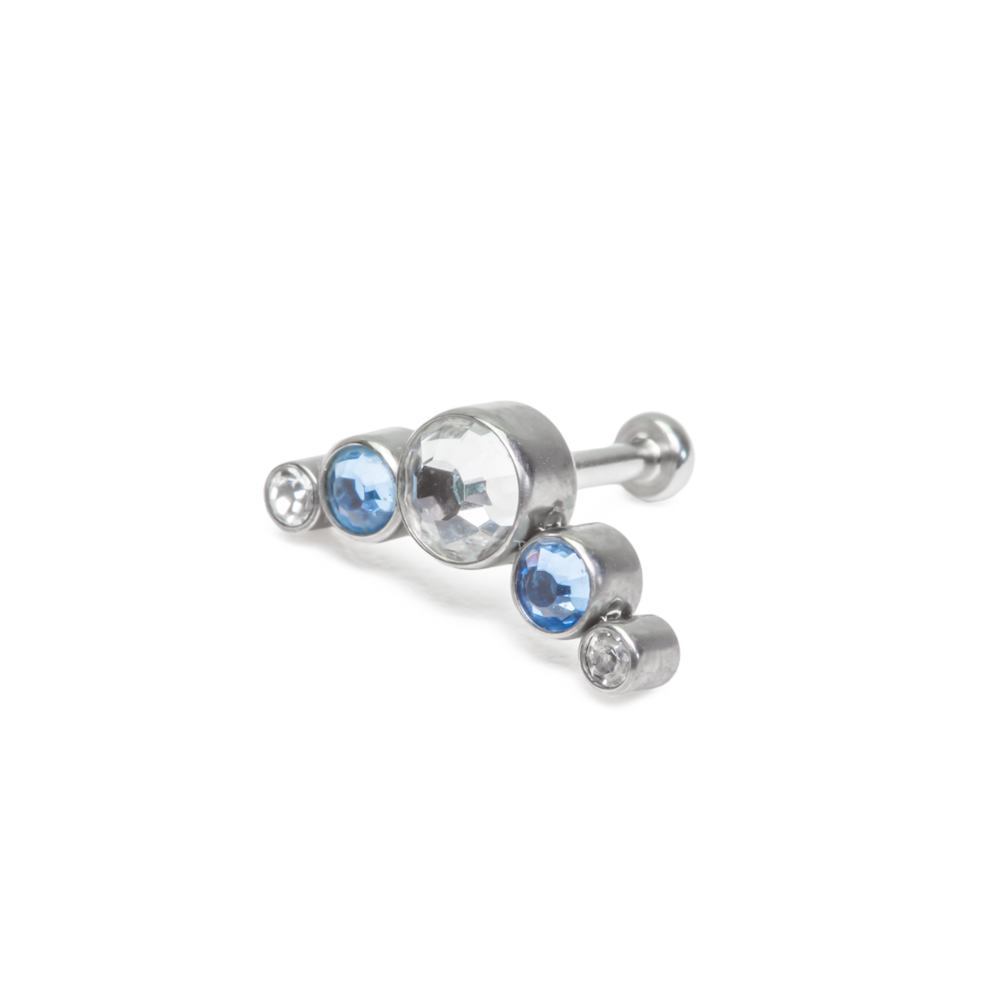 Tilum 18g-16g Internally Threaded Crescent Jewel Cluster Top with 4mm Crystal - Price Per 1 - Painful Pleasures
