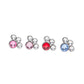 Tilum 14g-12g Internally Threaded Paw Print Cluster Top - Choose 4mm Jewel Color - Price Per 1 - Painful Pleasures