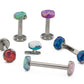 Tilum 18g-16g Titanium 3mm Opal Prong-Set Flat Top - Price Per 1