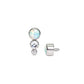 Tilum 18g-16g Internally Threaded White Opal Tear Drop Cluster Top with Jewels - Price Per 1
