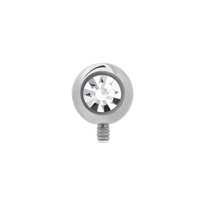 Tilum 14g-12g Internally Threaded 90° Swarovski Jeweled Titanium Ball – 5mm – Price Per 1 - Painful Pleasures