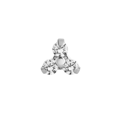Tilum 18g-16g Internally Threaded Titanium Jewel Trinity Top - Small - Price Per 1 - Painful Pleasures