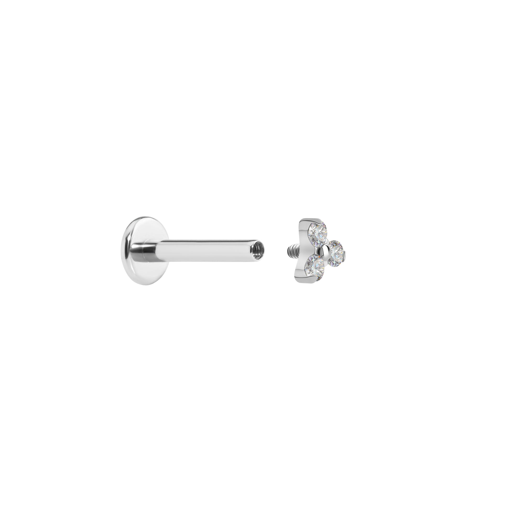 Tilum 14g-12g Internally Threaded Titanium Jewel Trinity Top - Small - Price Per 1