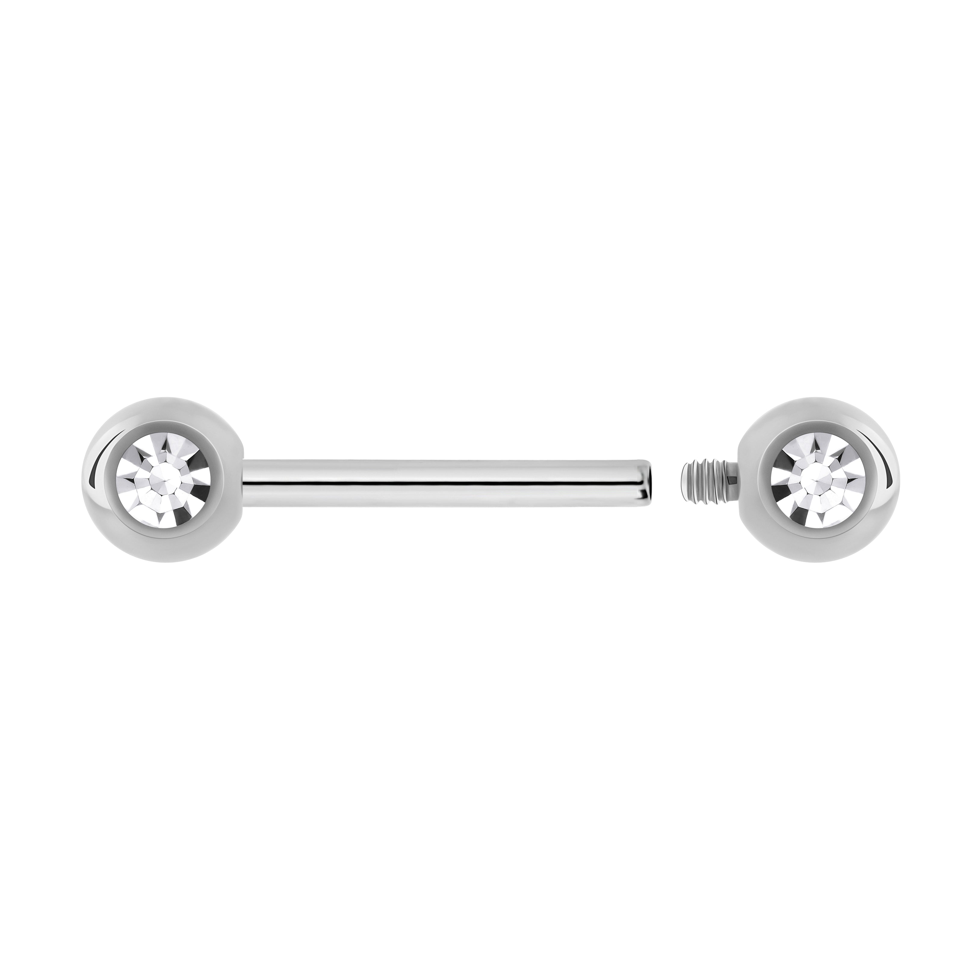 Tilum 14g–12g Internally Threaded 90° Swarovski Jeweled Titanium Ball — 4mm — Price Per 1 - Painful Pleasures
