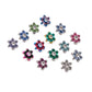 Tilum 18g-16g Internally Threaded Titanium Jewel Flower Top with Crystal Center - Choose Petal Jewel Color - Price Per 1