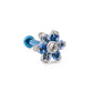 Tilum 18g-16g Internally Threaded Titanium Jewel Flower Top with Crystal Center - Choose Petal Jewel Color - Price Per 1