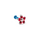 Tilum 18g-16g Internally Threaded Titanium Jewel Flower Top - Price Per 1