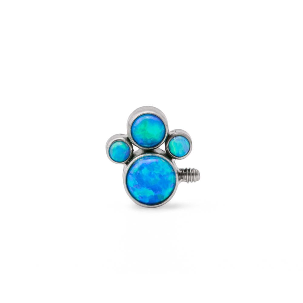 Tilum 14g-12g Opal Cluster Titanium Top - Internally Threaded at the Left - Price Per 1