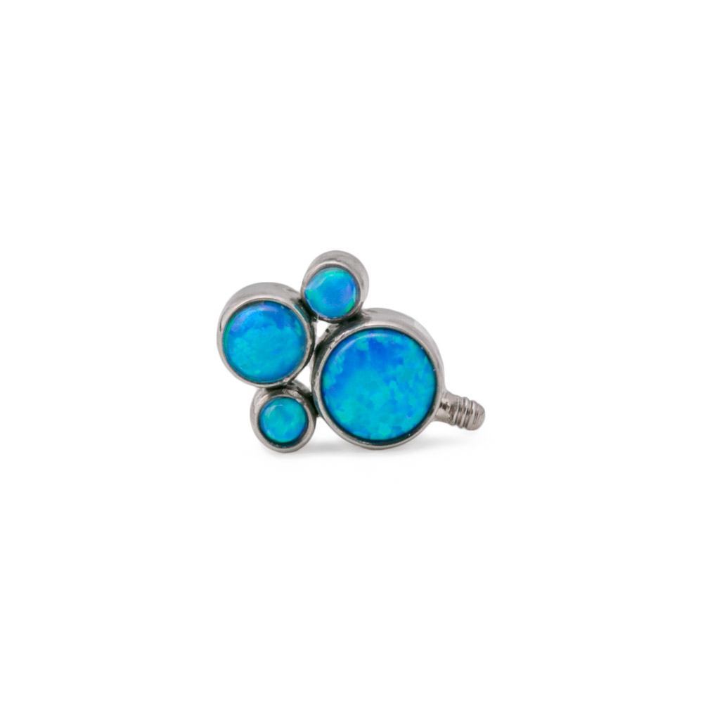 Tilum 14g-12g Internally Threaded Titanium Opal Cluster Top - Price Per 1