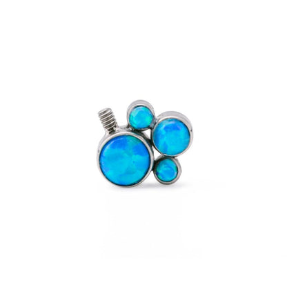 Tilum 14g-12g Opal Cluster Titanium Top - Internally Threaded at the Right - Price Per 1 - Painful Pleasures