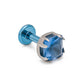 Tilum 14g-12g Internally Threaded Titanium Corner Prong-Set Square Jewel Top - 5mm - Price Per 1