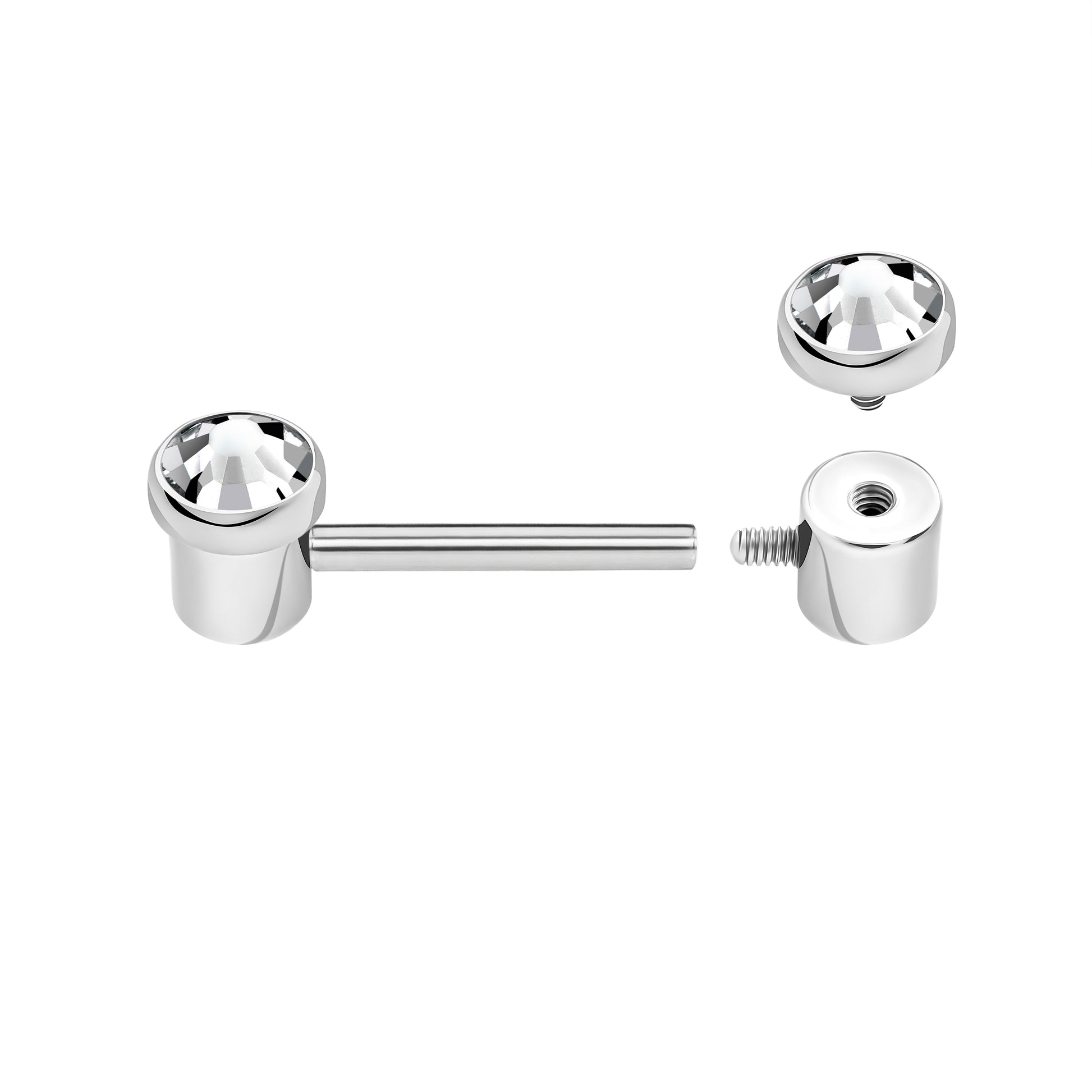 14g–12g Internally Threaded Titanium Adapter End for Barbell Jewelry — Price Per 1