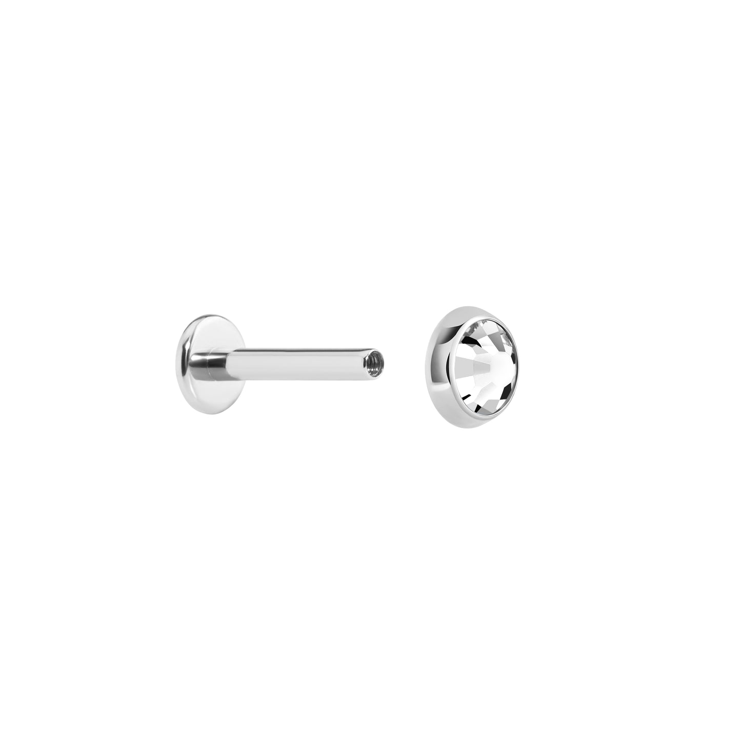 Tilum 14g-12g Internally Threaded Swarovski Jewel Titanium Top - Pick Size - Price Per 1
