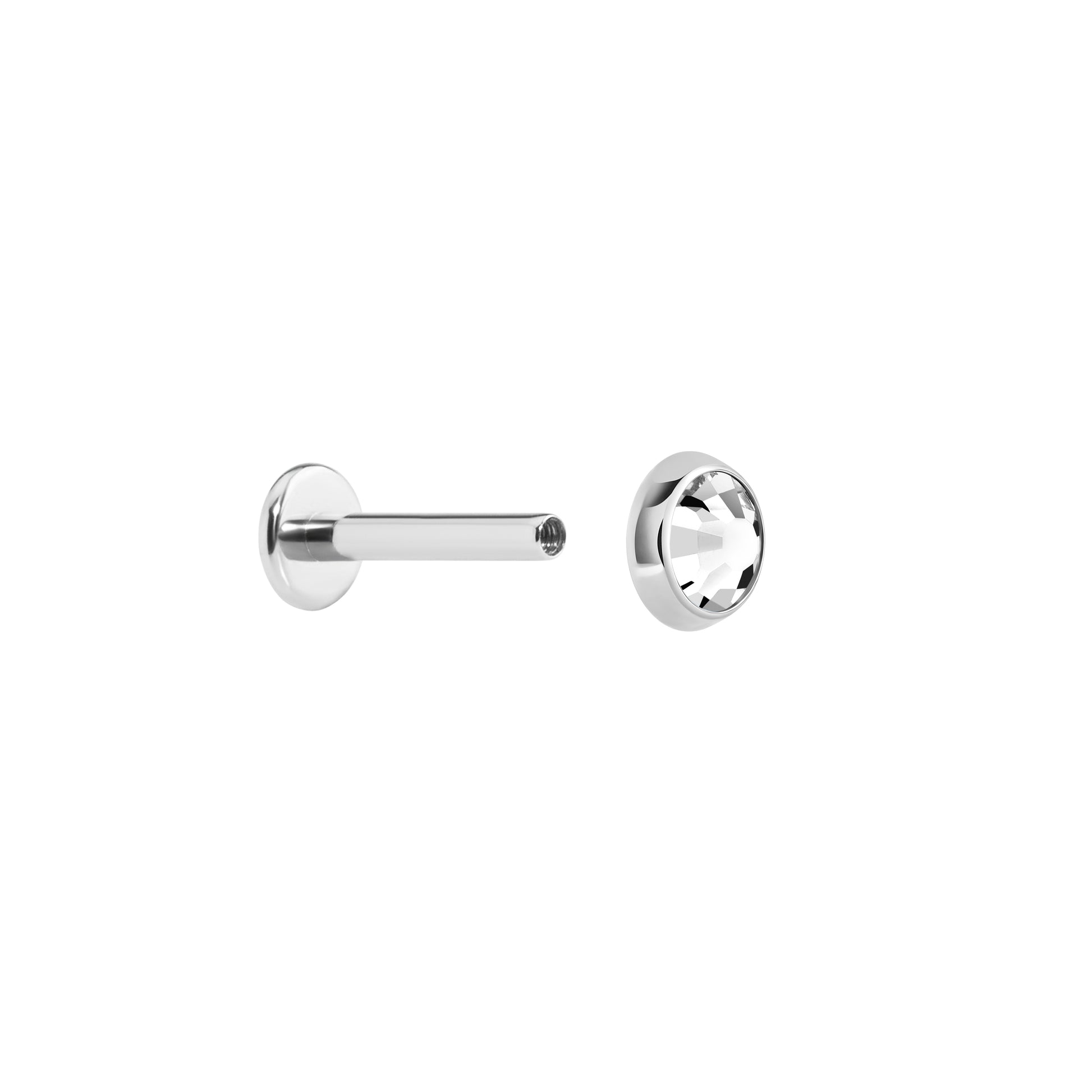 Tilum 14g-12g Internally Threaded Swarovski Jewel Titanium Top - Pick Size - Price Per 1