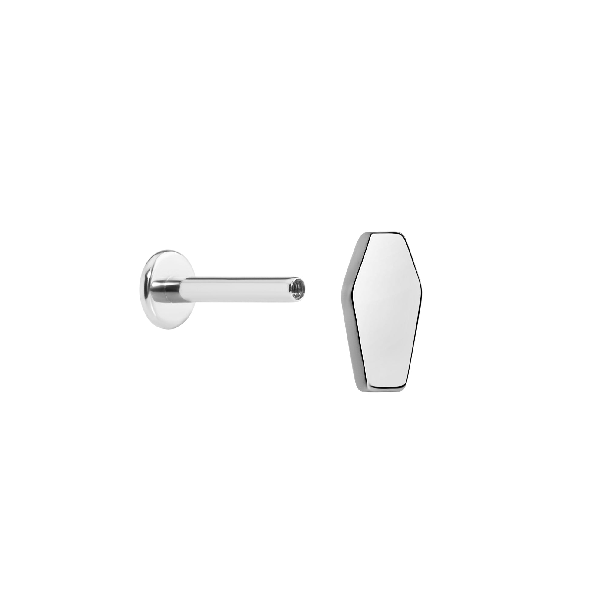 Tilum 18g-12g Internally Threaded Titanium Coffin Top - Price Per 1