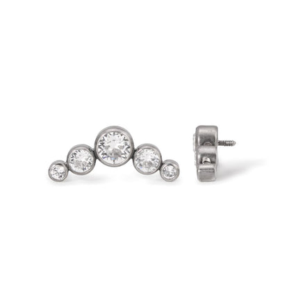 Tilum 14g-12g Internally Threaded Crescent Jewel Cluster Top - Price Per 1 - Painful Pleasures