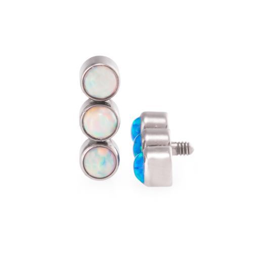 Tilum 14g-12g Internally Threaded 3mm Opal Stop Light Cluster Top - Price Per 1