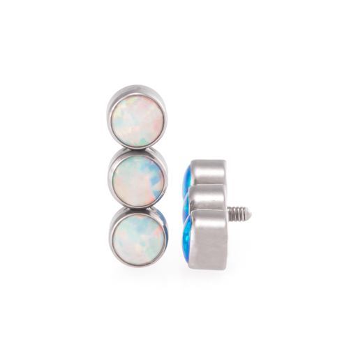 Tilum 14g-12g Internally Threaded 4mm Opal Stop Light Cluster Top - Price Per 1