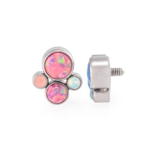 Tilum 14g-12g Internally Threaded Bubble Cluster Top - Choose 4mm Opal - Price Per 1 - Painful Pleasures