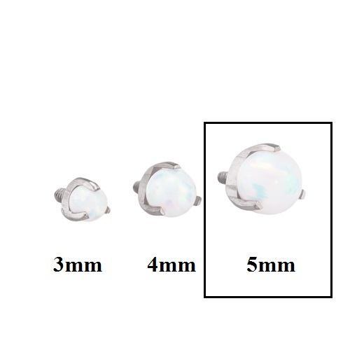 Tilum 14g-12g Internal 5mm Prong-Set Opal Ball - Price Per 1