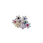 Tilum 14g-12g Internally Threaded Titanium Jewel Flower Top with Crystal Petals - Choose Center Jewel Color - Price Per 1