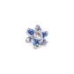 Tilum 14g-12g Internally Threaded Titanium Jewel Flower Top with Crystal Center - Choose Petal Jewel Color - Price Per 1