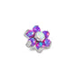 Tilum 14g-12g Internally Threaded Titanium Opal Flower Top with White Opal Center - Choose Petal Opal Color - Price Per 1