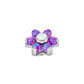 Tilum 14g-12g Internally Threaded Titanium Opal Flower Top with White Opal Center - Choose Petal Opal Color - Price Per 1