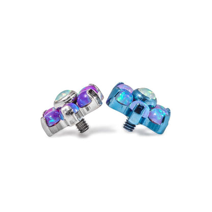 Tilum 14g-12g Internally Threaded Titanium Opal Flower Top with White Opal Center - Choose Petal Opal Color - Price Per 1 - Painful Pleasures