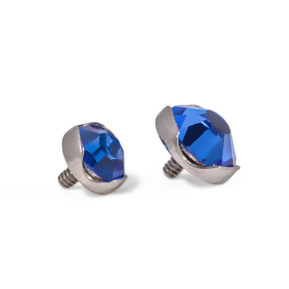 Tilum 18g-16g Internally Threaded Titanium 4.4mm Jeweled Prong-Set Top - Price Per 1
