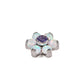 Tilum 14g-12g Internally Threaded Titanium Flower Top with White Opal Petals - Choose Center Jewel Color - Price Per 1