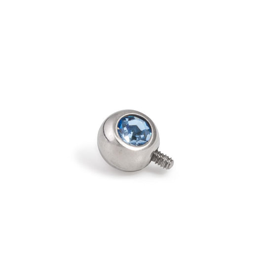 Tilum 14g-12g Internally Threaded 90° Swarovski Jeweled Titanium Ball – 5mm – Price Per 1