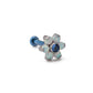Tilum 18g-16g Internally Threaded Titanium Opal Flower Top with Jewel Center - Price Per 1