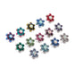 Tilum 18g-16g Internally Threaded Titanium Jewel Flower Top with White Opal Center - Choose Jewel Color - Price Per 1