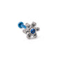 Tilum 18g-16g Internally Threaded Titanium Jewel Flower Top with Jewel Center - Choose Jewel Color - Price Per 1