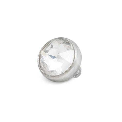Tilum 18g-16g Internal 0.9mm Crystal Jewel Titanium Flat Disc Top - Price Per 1