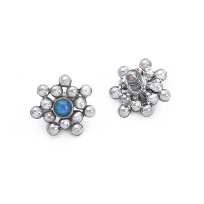 Tilum 14g-12g Internally Threaded Micron Bead Cluster Titanium Opal Top - Price Per 1 - Painful Pleasures