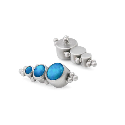 Tilum 14g-12g Internally Threaded Linear Opals Titanium Top - Price Per 1 - Painful Pleasures